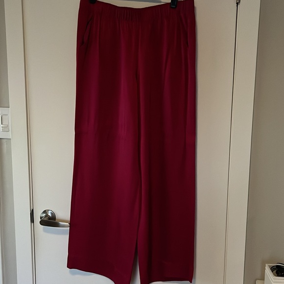 St John Satiny Pants - Burgundy / Wine Coloured - Picture 3 of 8